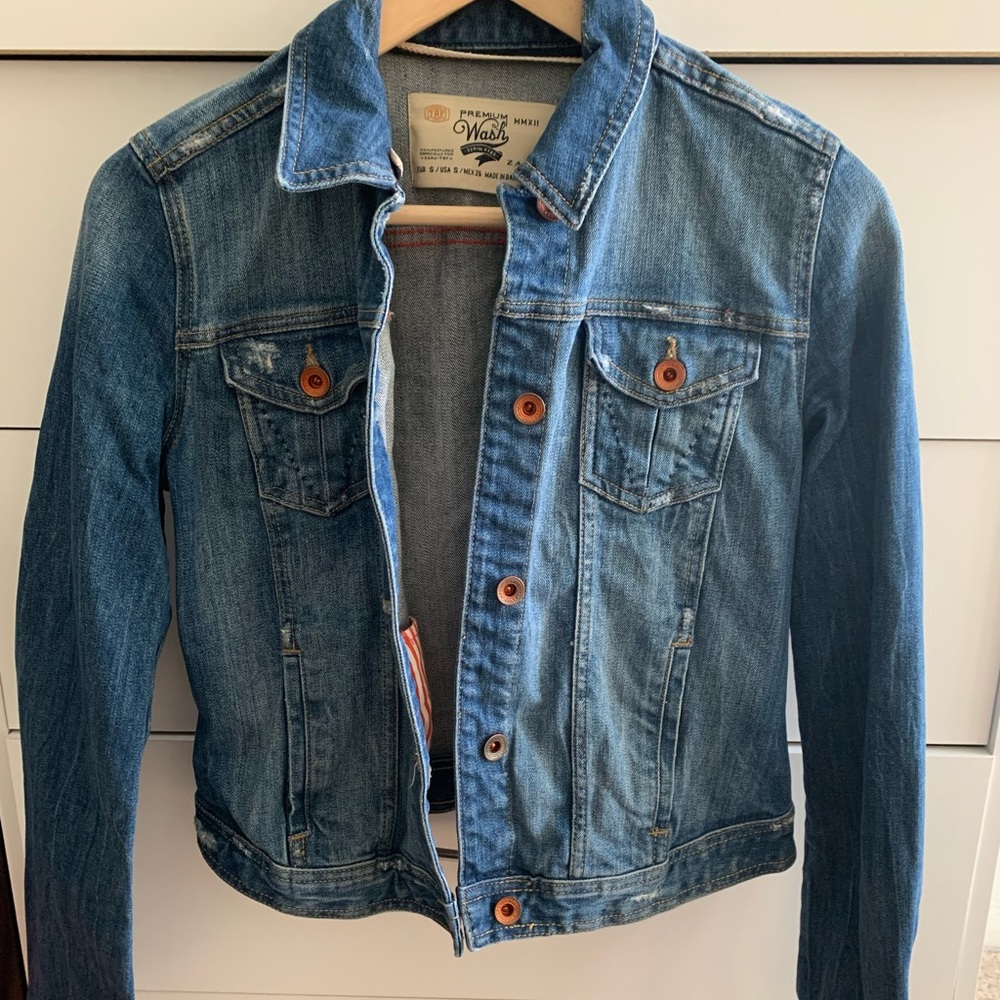 Blue denim fitted Jacket size S